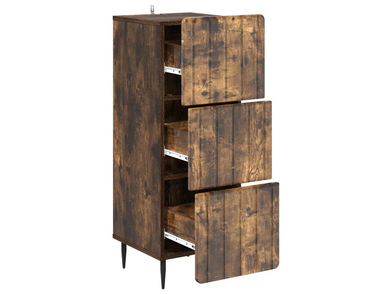 Armoire de rangement bureau, armoire à tiroirs 33 x 34.5 x 92 cm bois d'ingénierie shl8551 - Conforama E