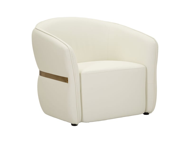  Fauteuil design minsk 86cm blanc &amp; or  - Conforama A