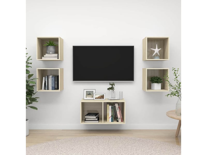  Ensemble de meubles tv 5 pcs chêne sonoma bois d'ingénierie shl39708  - Conforama B