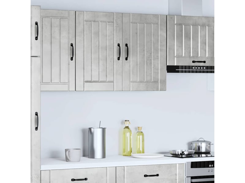Meuble de rangement, armoire murale de cuisine lucca gris béton bois ingénierie shl1922 - Conforama C