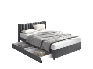 Lit 2 places 140x200 cm   Bliss Lite coloris gris