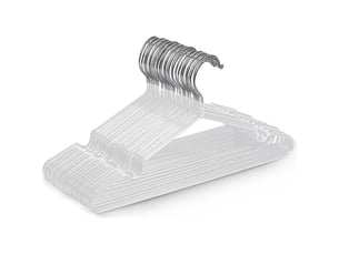 Lot de 20 cintres en métal blanc de haute qualité, recouverts de caoutchouc, mesurant 40 x 19,5 x 0,32 cm, peu encombrants et adaptés aux armoires.