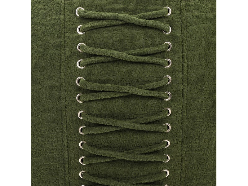 Canape droit moderne 2 places 155x90x67 cm compressé, incurvé, mousse et tissu chenille couleur vert  - Conforama E