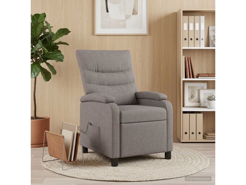  Vidaxl fauteuil de massage inclinable taupe tissu  - Conforama B