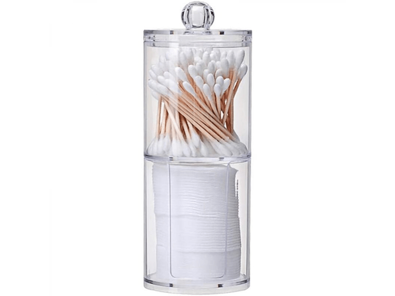  Ronde en coton acrylique, boîte de rangement transparente pour maquillage et cosmétiques  - Conforama C