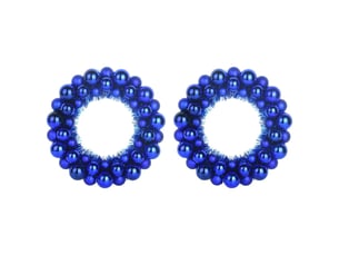 Couronnes de boules de noël 2 pcs bleu 33 x 33 x 7 cm