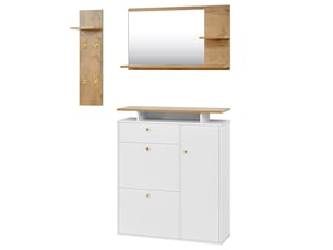 Portemanteau avec banc et rangement blanc 105 x 151.5 cm