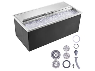 Vevor bac à glace encastrable 913x456x358 mm boîte isotherme pour glace en inox