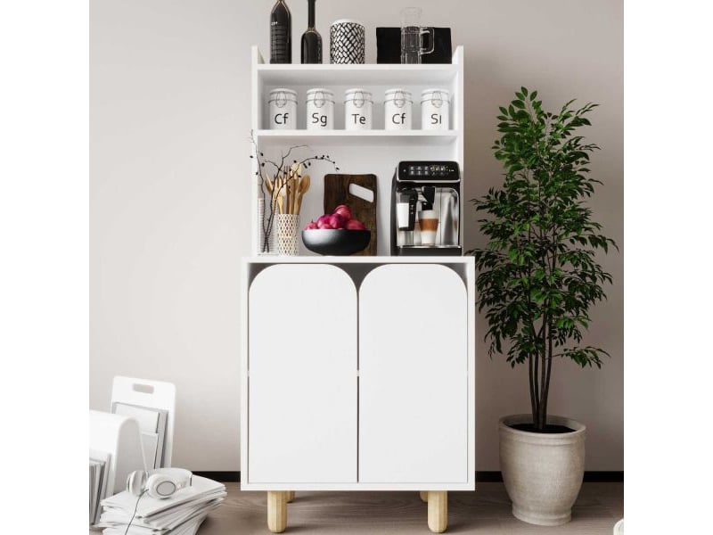  Buffet haut en aggloméré parma blanc  - Conforama E