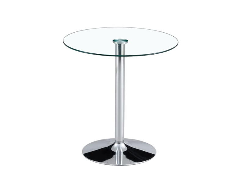  Ensemble bar flexible en verre 89 cm – table + 2 tabourets argentés, hauteur réglable, pivotants, transparent 360°  - Conforama A