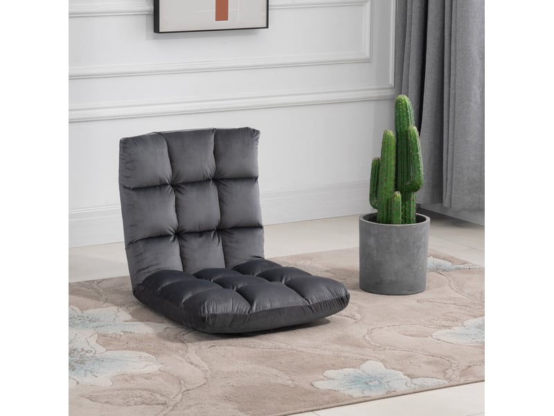  Fauteuil de sol convertible 55x71x53,5 cm 13 positions — gris foncé  - Conforama B