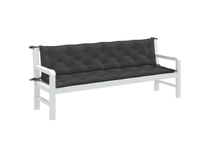 Lot de 2 coussins de banc de jardin, coussins d'assise anthracite mélangé tissu cf58621