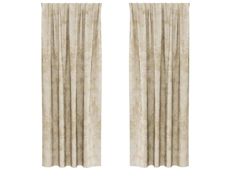  Lot de 2 rideaux en velours, rideaux de fenêtre crème 225 x 140 cm velours cf44189  - Conforama A