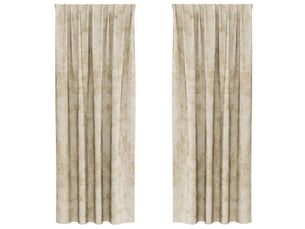 Lot de 2 rideaux en velours, rideaux de fenêtre crème 225 x 140 cm velours cf44189