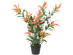 Plante artificielle avec 300 feuilles et branches ajustables pour intérieur en plastique rouge et vert 45 × 45 × 90 cm