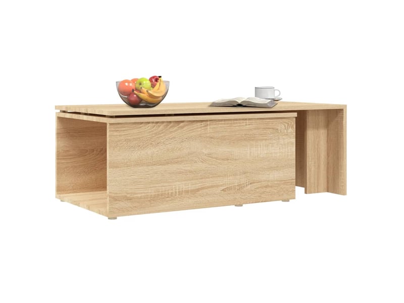  Table basse rectangulaire | table de salon chêne sonoma 150x50x35 cm bois d’ingénierie  - Conforama E