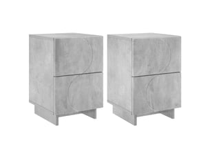 Table de chevet - cabinet de chevet - table de nuit 2 pièces gris béton 33,5 x 34,5 x 50 cm