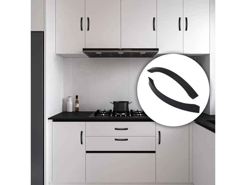  10 poignées noires pour armoires de cuisine, distance entre les trous de 96 mm  - Conforama A