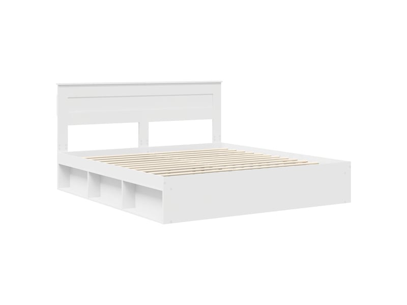  Lit double- lit adulte -  cadre de lit blanc 200 x 200 cm bois de pin massif  - Conforama C
