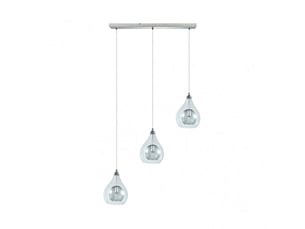 Fabrilamp lhasa, suspension, moderne, 3 x g9, chromé, 30-148 x 65 x 65 cm