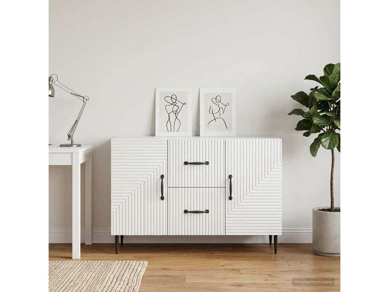  Buffet - bahut - meuble de rangement blanc brillant 89 x 34,5 x 60 cm bois d'ingénierie  - Conforama B