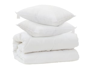 Couette avec oreillers avec oreiller 3 pièces - duvet blanc microfibre