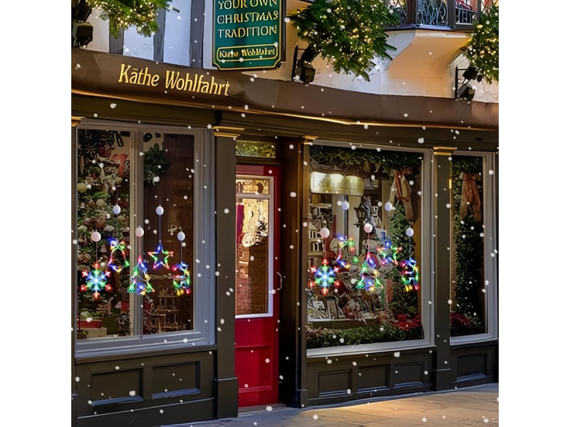  Suspension lot de 5 lumières de noël pour fenêtre pour sapin de noël, cheminée, décoration multicoluer  - Conforama C