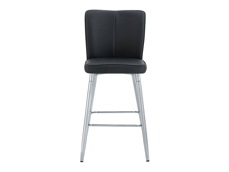  Lot de 2 tabourets de bar,44x44x101 cm,similicuir et métal argenté,noir  - Conforama D