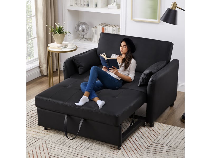 Canapé convertible, canapé-lit, 2 places, dossier réglable 3 positions, mobilier pour espace de vie, pour salon et séjour  - Conforama C