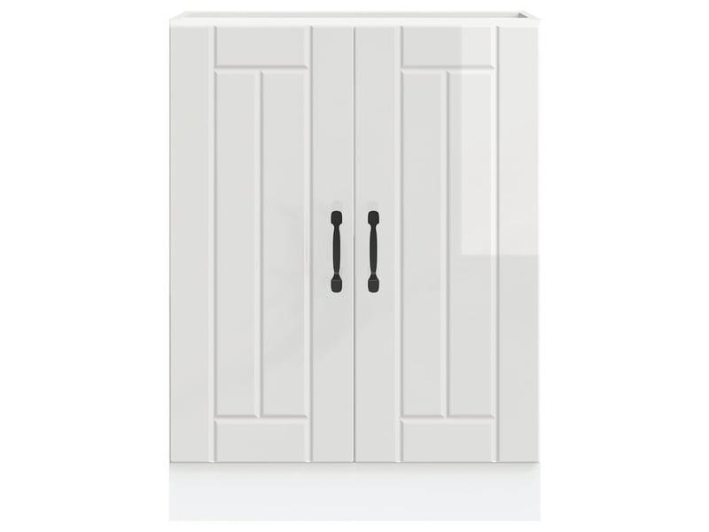  Meuble de cuisine, meuble de base de lavabo blanc brillant bois ingénierie  - Conforama D