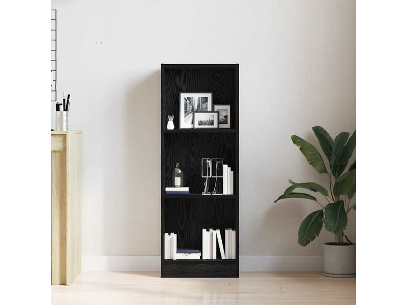  Bibliothèque, meuble de rangement salon en chêne noir 40 x 24 x 109 cm bois d'ingénierie  - Conforama C