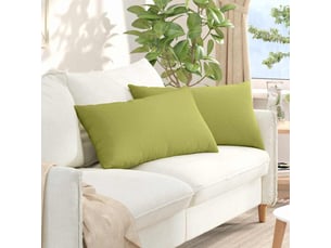 Lot de 2 coussins de canapé, coussins décoratifs tissu vert clair 80 x 40 cm cf58980