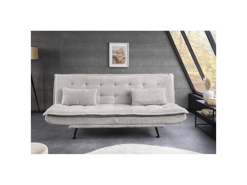 Canapé droit convertible sereno blanc – canapé-lit 3 places en tissu chenille - Conforama D