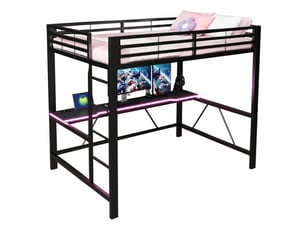 Lit mezzanine 140x200 cm <strong>STILVORA</strong>  <strong></strong> coloris noir