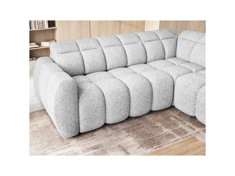  Canapé d'angle électrique ronda 4 places gris clair – angle droit  - Conforama D