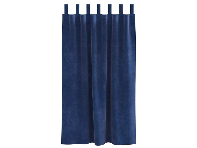 Lot de 2 rideaux, rideaux de fenêtre bleu foncé 140 x 175 cm velours cf43990  - Conforama D