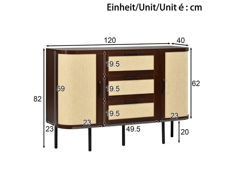  Ensemble de meubles 180x40x45 cm mdf noyer  - Conforama E