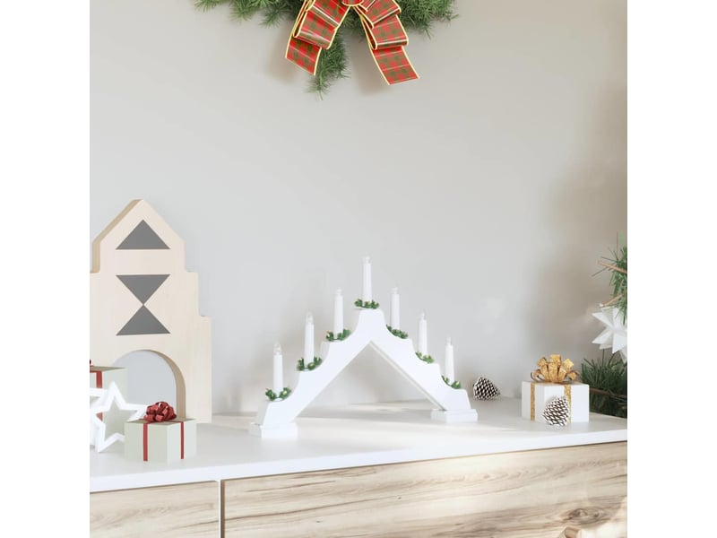 Pont de bougie de noël 7 led blanc chaud 39.5 x 5 x 29 cm cf62261 - Conforama C
