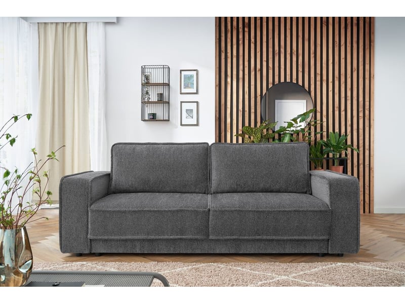  Bobochic canapé droit convertible coffre emile gris foncé EMILE - Conforama D