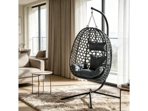 Fauteuil fixe pivotant <strong>HAUSS SPOLE</strong> <strong></strong> Résine tressée gris vendu A l'unité