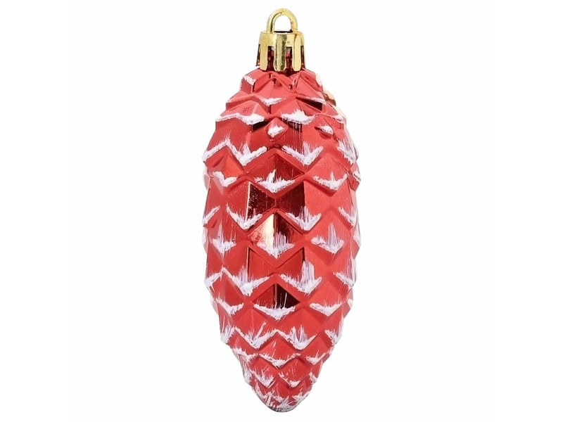  Boule de pomme de pin de noël 40 pcs rouge 4 x 9 cm plastique  - Conforama D