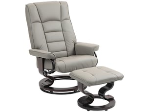Fauteuil relax manuel pivotant HOMCOM Tissu / Simili gris