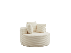 Fauteuil fixe OKMYHOME Velours côtelé beige vendu A l'unité