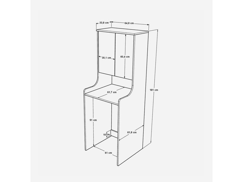  Meuble cache-lave-linge avec meuble haut et étagère hanor - anthracite  - Conforama D