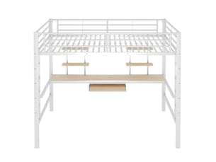 Lit mezzanine 140x200 cm <strong>ZOVIRA</strong>  <strong></strong> coloris blanc
