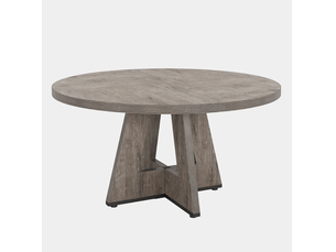 Table à manger ronde 120 cm style maison de campagne — gris