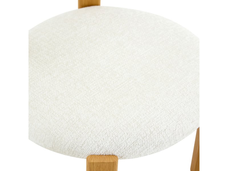  Ensemble de 2 chaises bouclé blanc - dossier ergonomique, pieds antidérapants, hauteur environ 79 cm  - Conforama E