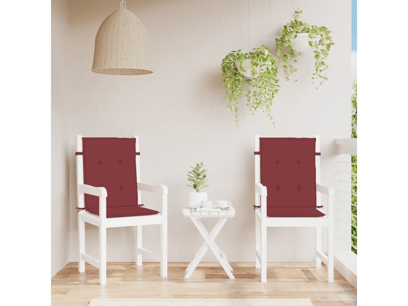  Lot de 2 coussins de chaise dossier bas rouge bordeaux mélangé cf59415  - Conforama C