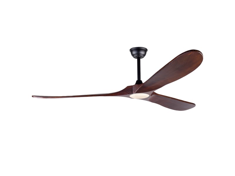  Ventilateur de plafond 176 cm avec led dimmable, télécommande et 3 pales en bois  - Conforama A