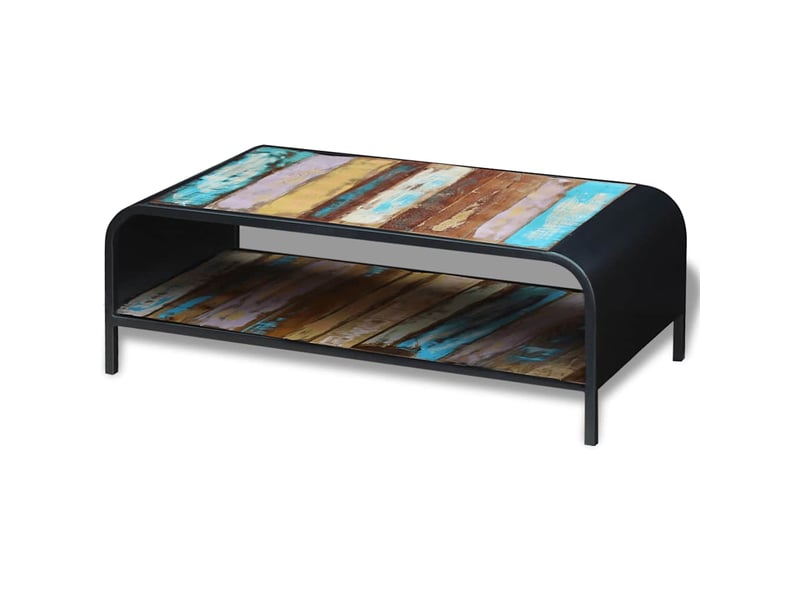  Table basse - table de salon - table à thé bois de récupération massif  - Conforama A